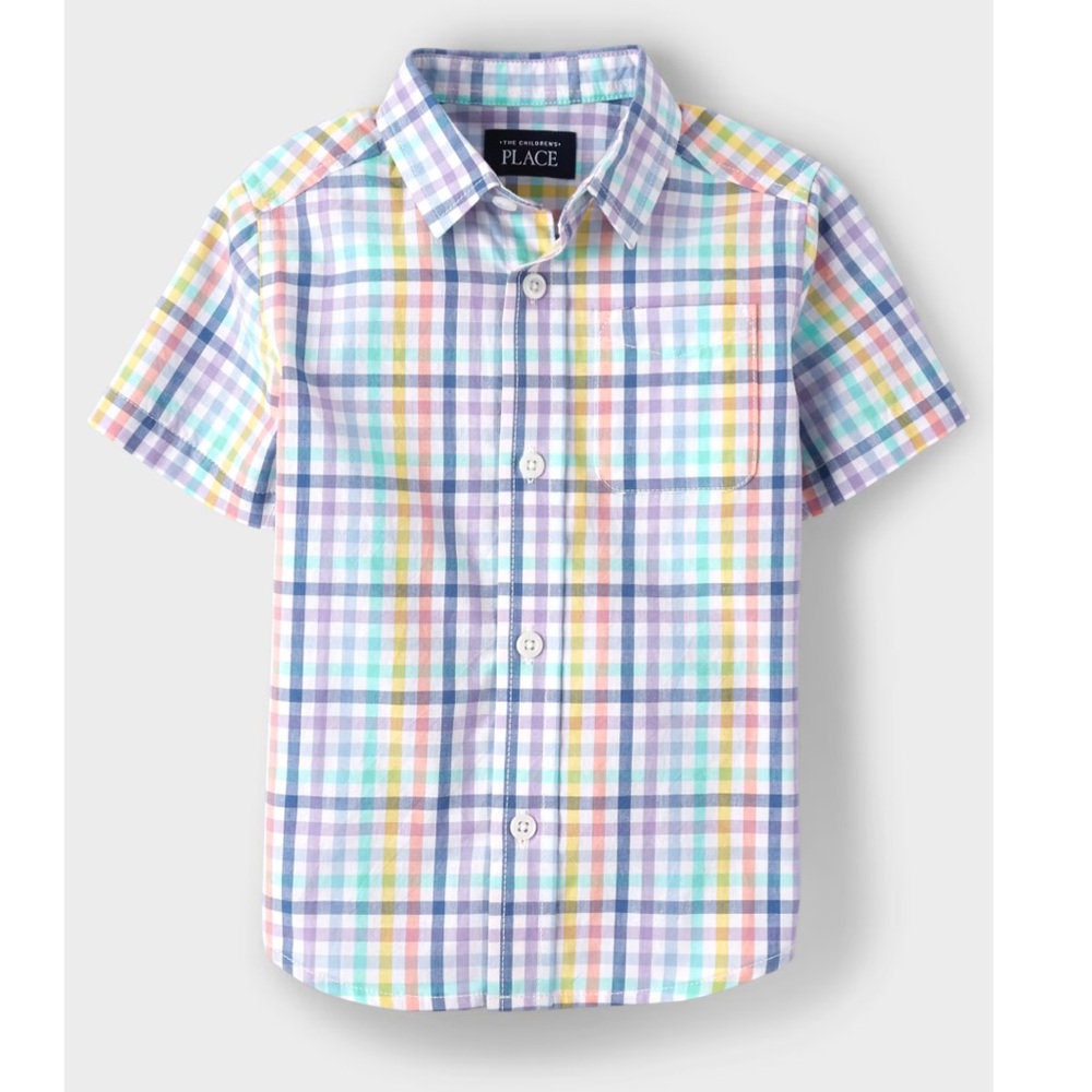The Children’s Place Boys Multicolor Plaid Button Down Shirt Size 4T